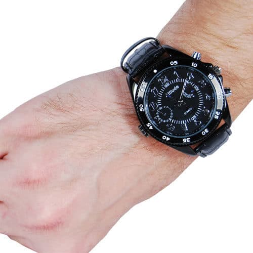 HD Hidden Watch Camera with Built-In DVR, Black Case and Black Band - Image 2