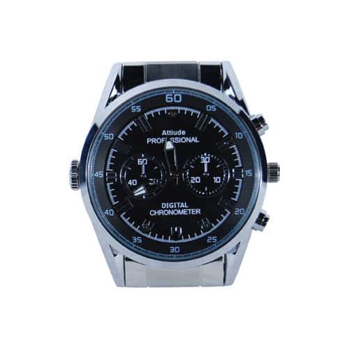 HD Hidden Watch Camera with Built-In DVR, Silver Case and Silver Band - Image 5