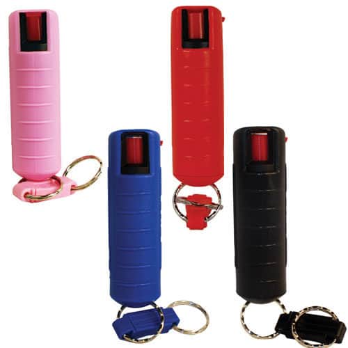 Pepper Shot 1.2% MC 1/2 oz Pepper Spray Hard Case Belt Clip and Quick Release Key Chain