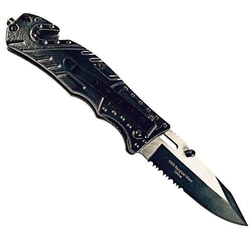 Folding Tactical Survival Pocket Knife Assisted Open with Two Tone Blade - Image 4