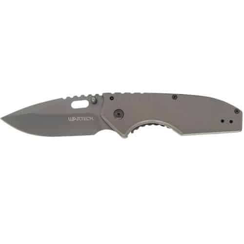 Titanium Finish Folding Pocket Knife Thumb Open Spring Assisted Gray - Image 2