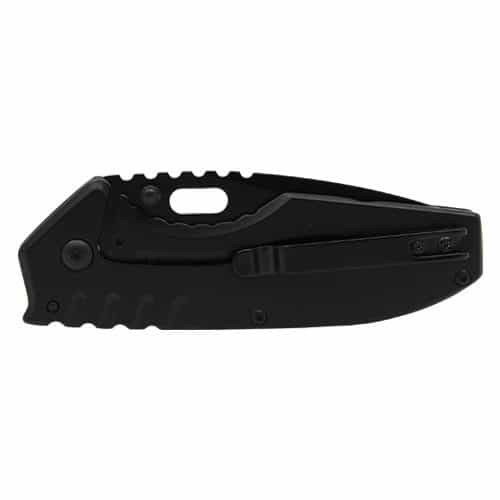 Folding Pocket Knife Thumb Open Spring Assisted Titanium Finish Black - Image 4