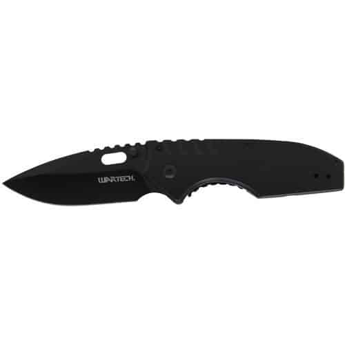 Folding Pocket Knife Thumb Open Spring Assisted Titanium Finish Black - Image 2