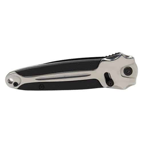 Folding Knife Spring Assisted Silver and Black - Image 3