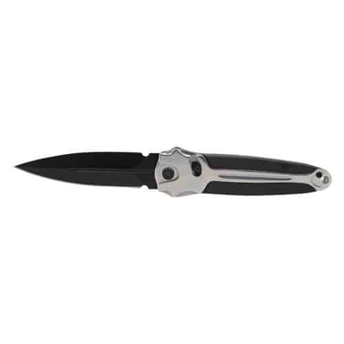 Folding Knife Spring Assisted Silver and Black - Image 2