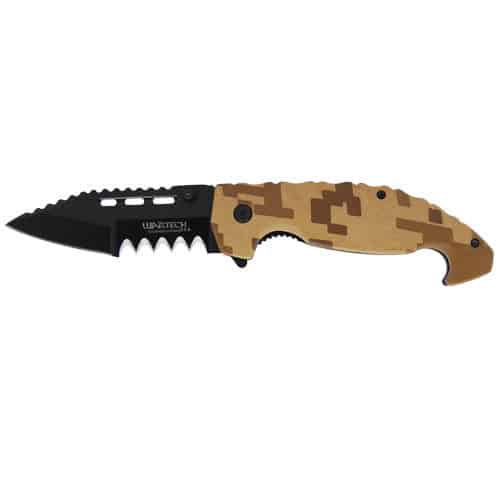 Folding Knife Spring Assisted Brown Digital Camo - Image 2