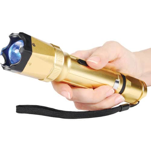 Gold Stun Gun Zoomable Flashlight