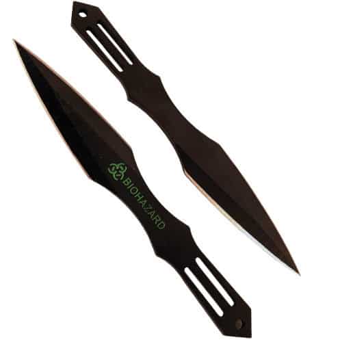 2 Piece Throwing Knife Black BioHazard - Image 2