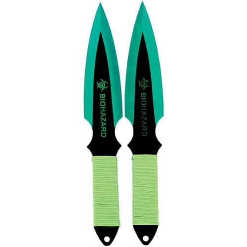 Throwing Knife 2 Piece Green BioHazard - Image 2