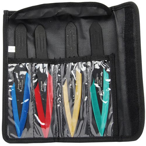 Throwing Knives 4 Piece Assorted Colors - Blue, Red, Gold, Green - Image 4